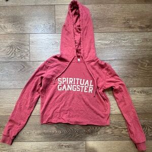 Spiritual Ganger Women's Cropped Hooded Sweatshirt, Size XS, Logo, Cozy, Soft